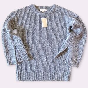 Michael MICHAEL KORS derby heather gray ribbed knit sweater